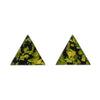 Triangle Chunky Glitter Resin Stud Earrings - Lime