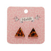 Triangle Chunky Glitter Resin Stud Earrings - Orange