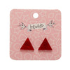 Triangle Textured Resin Stud Earrings - Red