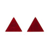 Triangle Textured Resin Stud Earrings - Red