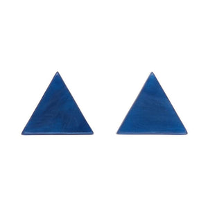 Erstwilder Essentials Triangle Textured Resin Stud Earrings - Dark Blue EE0001-RI3100