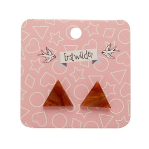 Erstwilder Essentials Triangle Textured Resin Stud Earrings - Dark Orange EE0001-RI6200