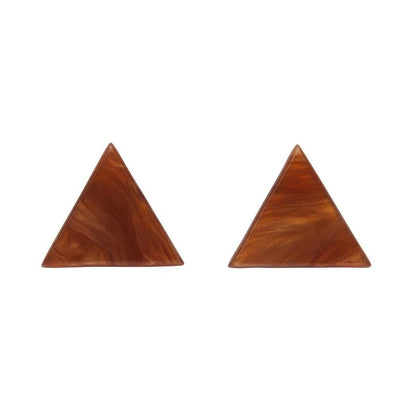 Erstwilder Essentials Triangle Textured Resin Stud Earrings - Dark Orange EE0001-RI6200