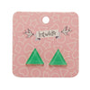 Erstwilder Essentials Triangle Glitter Resin Stud Earrings - Green EE0001-SG4000