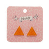 Triangle Glitter Resin Stud Earrings - Orange