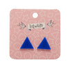 Triangle Solid Resin Stud Earrings - Dark Blue