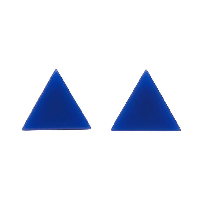 Erstwilder Essentials Triangle Solid Resin Stud Earrings - Dark Blue EE0001-SO3100