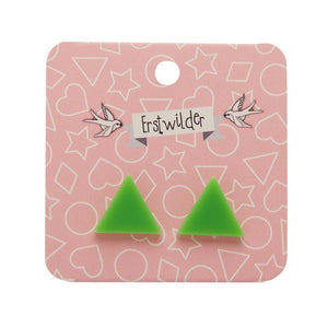 Erstwilder Essentials Triangle Solid Resin Stud Earrings - Green EE0001-SO4000