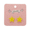 Star Bubble Resin Stud Earrings - Yellow