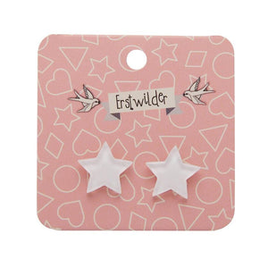 Erstwilder Essentials Star Bubble Resin Stud Earrings - White EE0002-BU8000