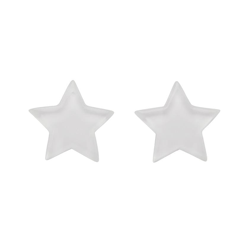 Erstwilder Essentials Star Bubble Resin Stud Earrings - White EE0002-BU8000