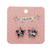 Star Chunky Glitter Resin Stud Earrings - Holographic Silver