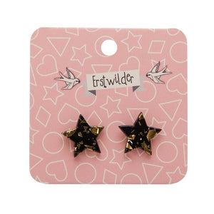 Erstwilder Essentials Star Chunky Glitter Resin Stud Earrings - Yellow Gold EE0002-CG6065
