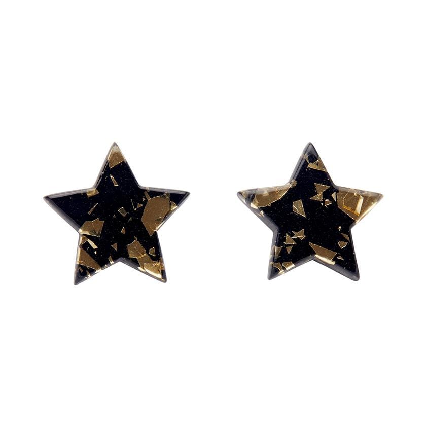 Erstwilder Essentials Star Chunky Glitter Resin Stud Earrings - Yellow Gold EE0002-CG6065