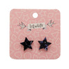 Erstwilder Essentials Star Chunky Glitter Resin Stud Earrings - Black EE0002-CG7000