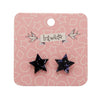 Star Chunky Glitter Resin Stud Earrings - Black