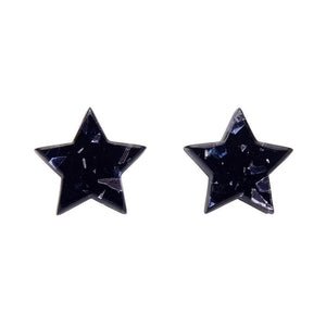 Erstwilder Essentials Star Chunky Glitter Resin Stud Earrings - Black EE0002-CG7000