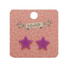 Erstwilder Essentials Star Solid Glitter Resin Stud Earrings - Purple EE0002-G5000
