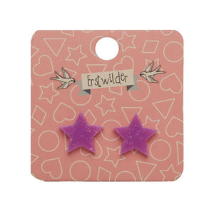 Erstwilder Essentials Star Solid Glitter Resin Stud Earrings - Purple EE0002-G5000