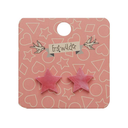 Erstwilder Essentials Star Marble Resin Stud Earrings - Pink EE0002-MA2000