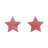 Star Marble Resin Stud Earrings - Pink