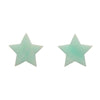 Star Marble Resin Stud Earrings - Mint