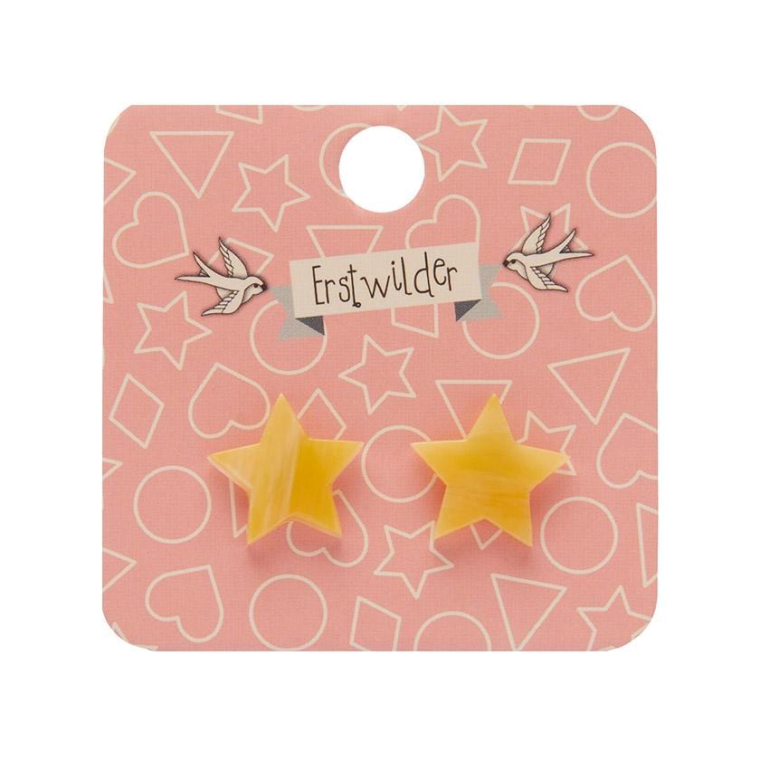 Erstwilder Essentials Star Marble Resin Stud Earrings - Yellow EE0002-MA6000
