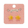 Star Marble Resin Stud Earrings - Yellow