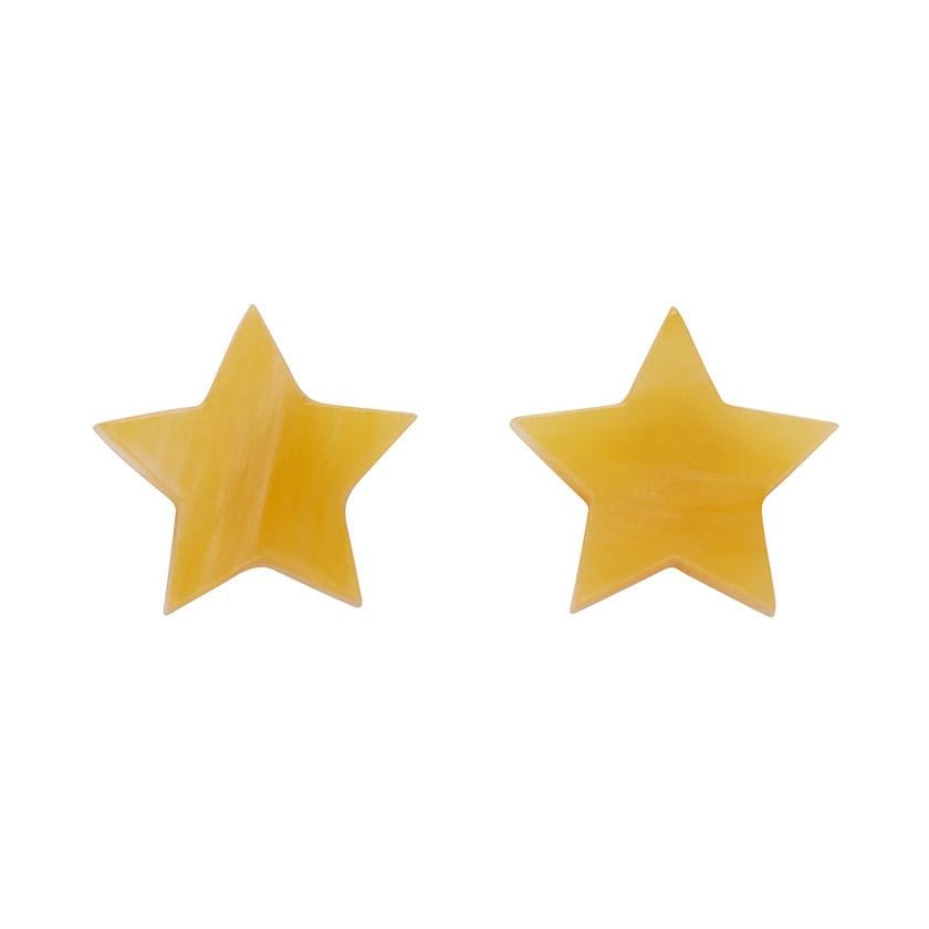 Erstwilder Essentials Star Marble Resin Stud Earrings - Yellow EE0002-MA6000