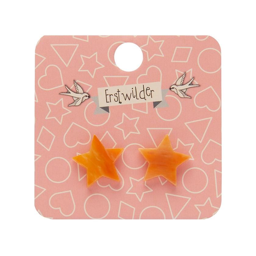 Erstwilder Essentials Star Marble Resin Stud Earrings - Orange EE0002-MA6100