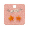 Star Marble Resin Stud Earrings - Orange