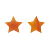 Star Marble Resin Stud Earrings - Orange