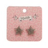 Star Textured Resin Stud Earrings - Silver