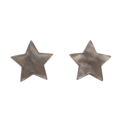 Erstwilder Essentials Star Textured Resin Stud Earrings - Silver EE0002-RI7200