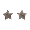 Star Textured Resin Stud Earrings - Silver