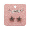 Star Glitter Resin Stud Earrings - Silver