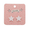 Star Glitter Resin Stud Earrings - White