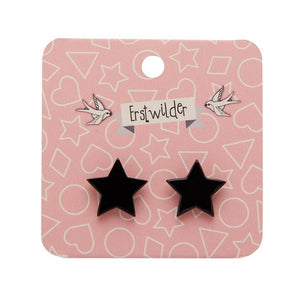 Erstwilder Essentials Star Solid Resin Stud Earrings - Black EE0002-SO7000