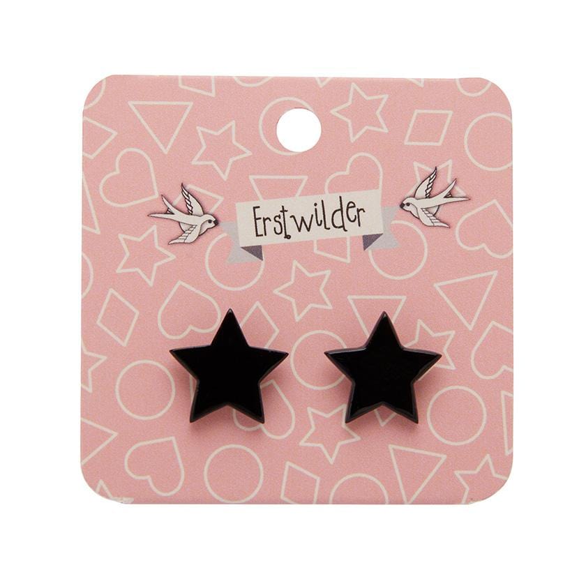 Erstwilder Essentials Star Solid Resin Stud Earrings - Black EE0002-SO7000