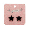 Star Solid Resin Stud Earrings - Black
