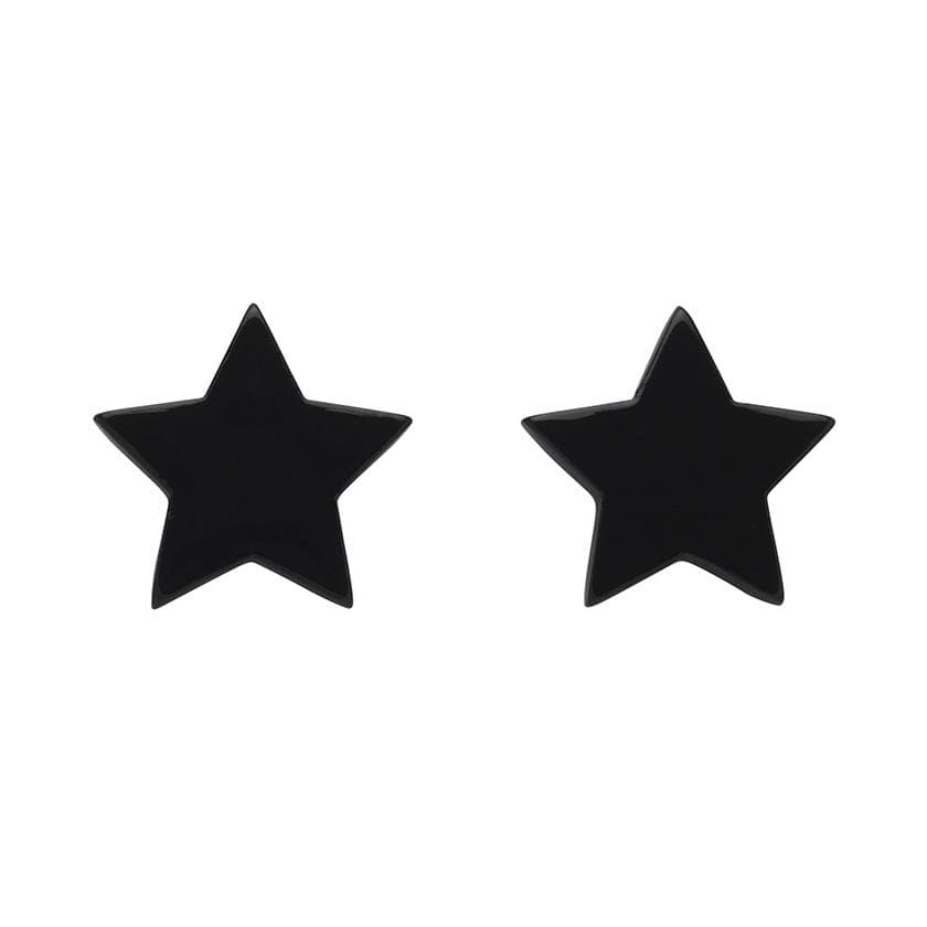Erstwilder Essentials Star Solid Resin Stud Earrings - Black EE0002-SO7000
