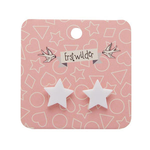Erstwilder Essentials Star Solid Resin Stud Earrings - White EE0002-SO8000