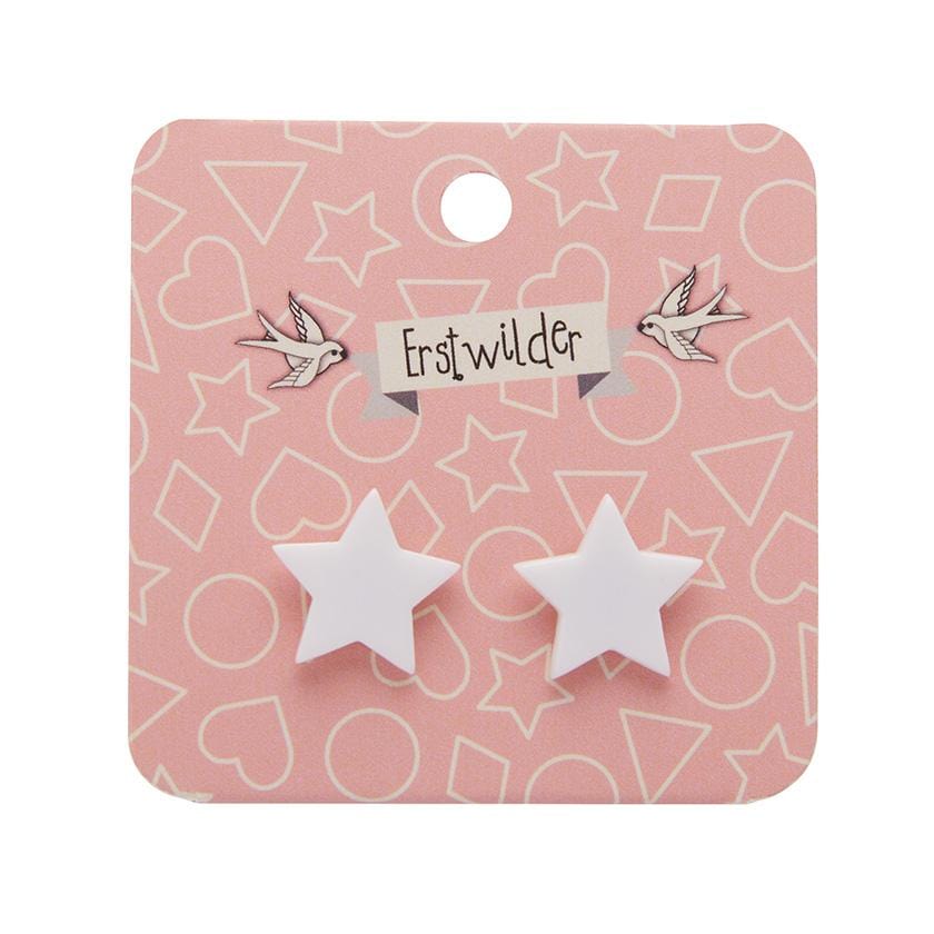 Erstwilder Essentials Star Solid Resin Stud Earrings - White EE0002-SO8000