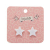 Star Solid Resin Stud Earrings - White