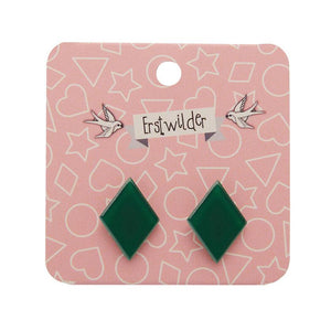 Erstwilder Essentials Diamond Bubble Resin Stud Earrings - Emerald EE0003-BU4100