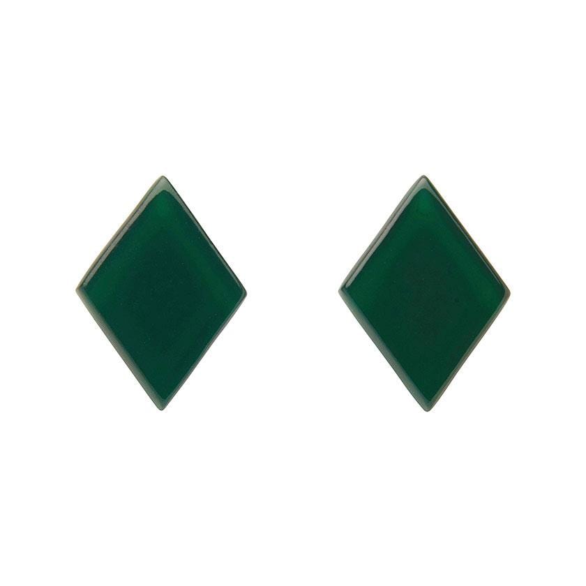 Erstwilder Essentials Diamond Bubble Resin Stud Earrings - Emerald EE0003-BU4100