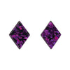 Diamond Chunky Glitter Resin Stud Earrings - Fuchsia