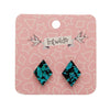 Erstwilder Essentials Diamond Chunky Glitter Resin Stud Earrings - Teal EE0003-CG4400