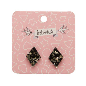 Erstwilder Essentials Diamond Chunky Glitter Resin Stud Earrings - Gold EE0003-CG6500
