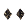 Diamond Chunky Glitter Resin Stud Earrings - Gold